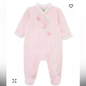 Little Me Baby Girls Flowers Velour Footie, 6 Months